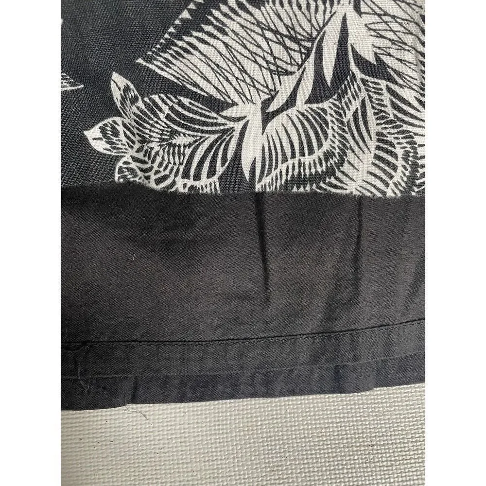 Sussan Skirt Size 16 100% Linen Black White Floral Tropical Pencil Straight